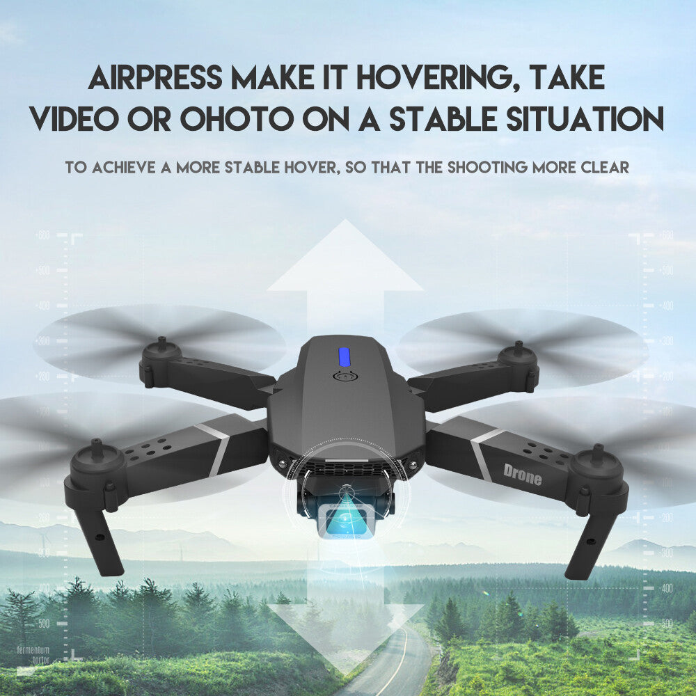 E88 Pro WIFI FPV Quadcopter with Fordable HD 4K Wide Angle Dual Camera Drone RC
