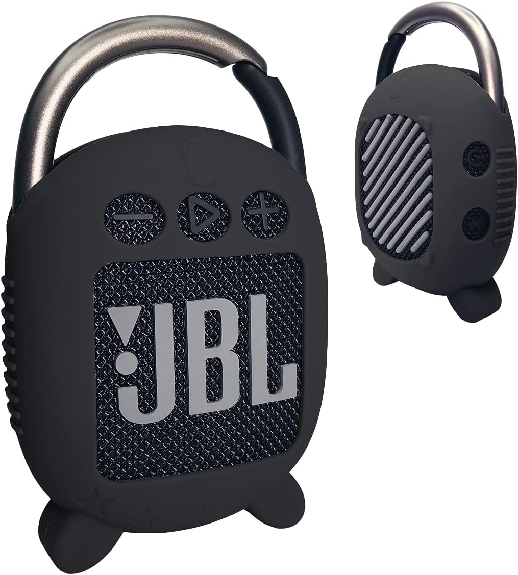 Silicone Cover Case for JBL Clip 4 Portable Bluetooth Speaker, Protective Carrying Case for JBL Clip 4 Portable Bluetooth Speaker Stand up Holder (Grey)