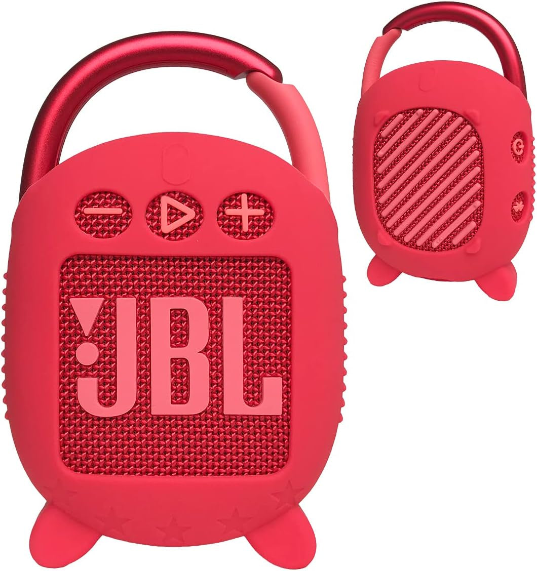 Silicone Cover Case for JBL Clip 4 Portable Bluetooth Speaker, Protective Carrying Case for JBL Clip 4 Portable Bluetooth Speaker Stand up Holder (Grey)